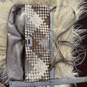 Elliott Lucca Metallic Woven Crossbody Bag